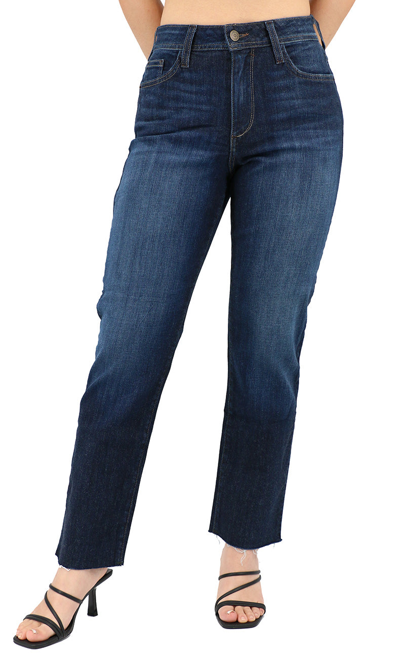 Rose Relaxed Straight Leg Crop Dark Wash