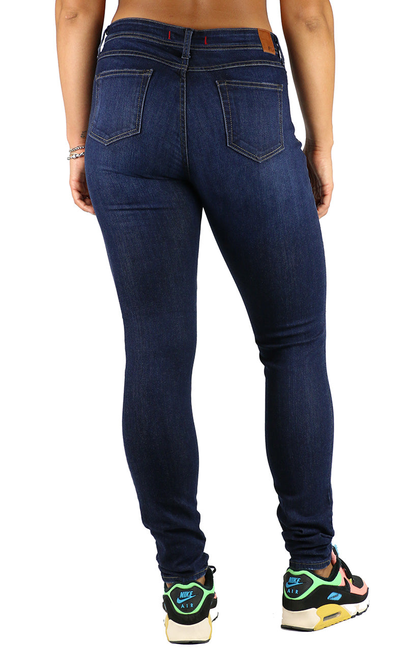 Emma Long Inseam High Rise Skinny Dark Destruction Wash