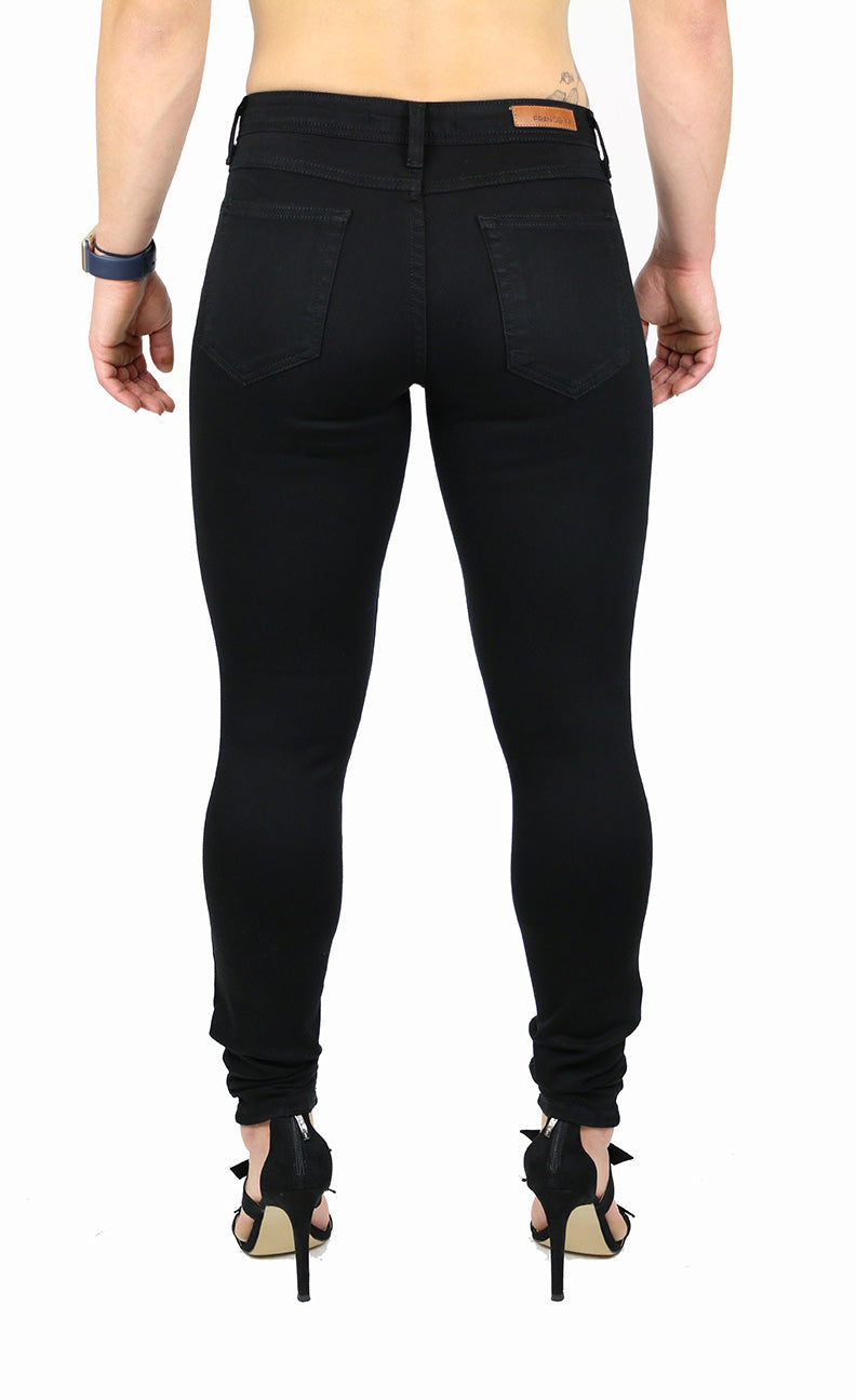 Sarah Mid Rise Skinny Black